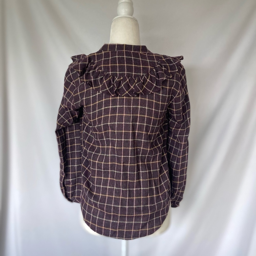 Madewell Plaid Ruffle-Front Top - Picture 4 of 12